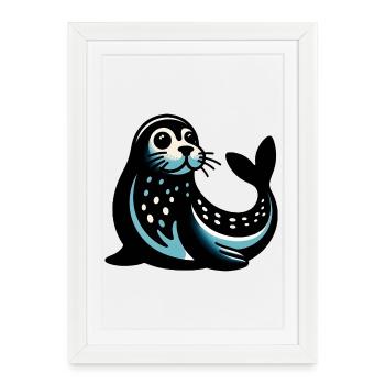 Seal - Framed poster (27 × 37 cm) - white - Front