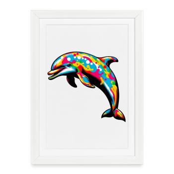 Dauphin - Affiche encadrée (27 × 37 cm) - blanc - Devant
