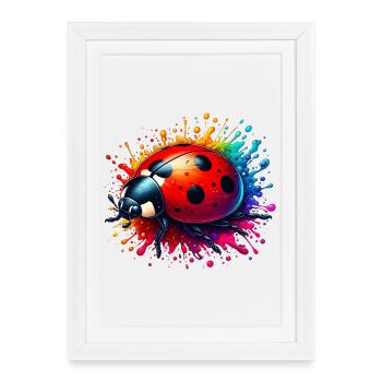 Coccinelle - Affiche encadrée (27 × 37 cm) - blanc - Devant