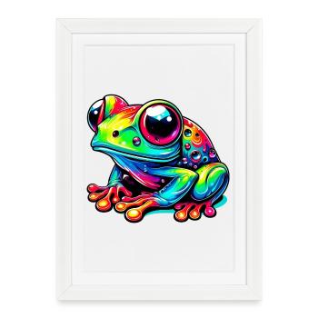 Grenouille - Affiche encadrée (27 × 37 cm) - blanc - Devant