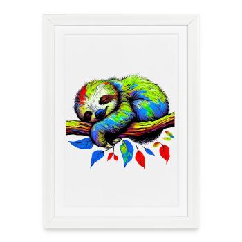 Paresse - Affiche encadrée (27 × 37 cm) - blanc - Devant