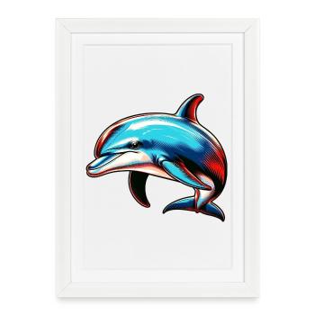 Dauphin - Affiche encadrée (27 × 37 cm) - blanc - Devant