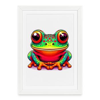 Grenouille - Affiche encadrée (27 × 37 cm) - blanc - Devant