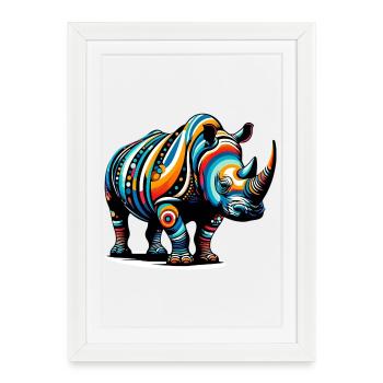 Rhinocéros - Affiche encadrée (27 × 37 cm) - blanc - Devant