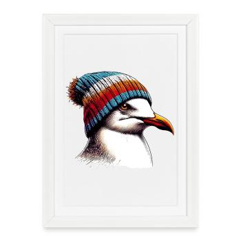 Mouette - Affiche encadrée (27 × 37 cm) - blanc - Devant