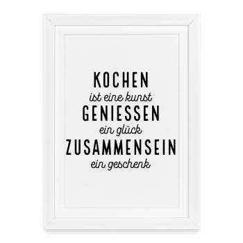 Dictons amusants pour les chefs - Affiche encadrée (27 × 37 cm) - blanc - Devant