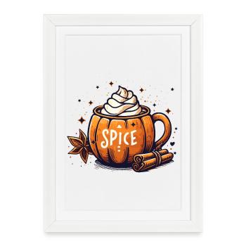 sweet pumpkin cups motif with pumpkin spice latte - Framed poster (27 × 37 cm) - white - Front