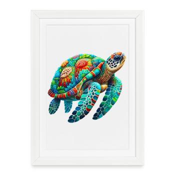 Turtle - Framed poster (27 × 37 cm) - white - Front
