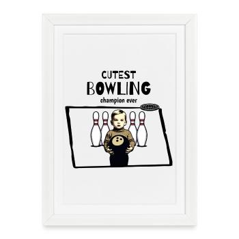 Bowling pour enfants - Affiche encadrée (27 × 37 cm) - blanc - Devant