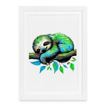 Paresse - Affiche encadrée (27 × 37 cm) - blanc - Devant
