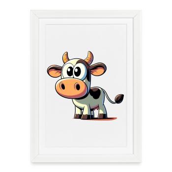 Cow - Framed poster (27 × 37 cm) - white - Front