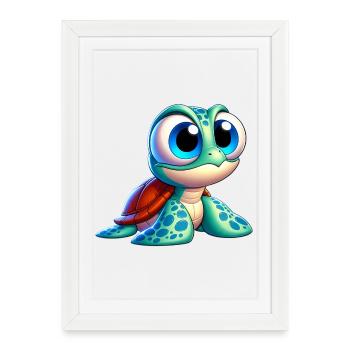 Turtle - Framed poster (27 × 37 cm) - white - Front