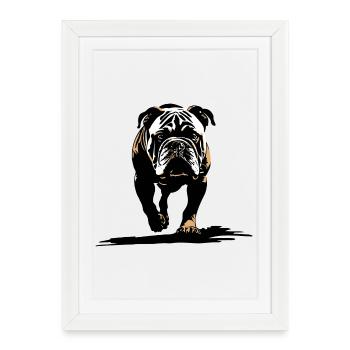 Bulldog Bulldogs Silhouette - Framed poster (27 × 37 cm) - white - Front
