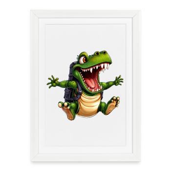 Crocodiles Randonnée / Alpinisme Crocodile - Affiche encadrée (27 × 37 cm) - blanc - Devant
