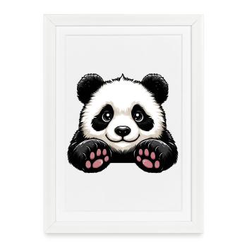Panda - Framed poster (27 × 37 cm) - white - Front
