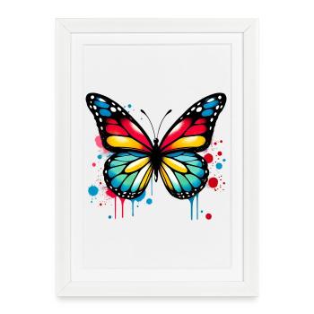 Papillon - Affiche encadrée (27 × 37 cm) - blanc - Devant
