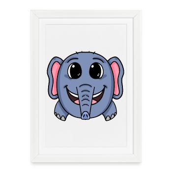 Elephant cute - Framed poster (27 × 37 cm) - white - Front