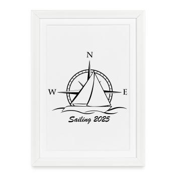 Voile 2025 Noir - Affiche encadrée (27 × 37 cm) - blanc - Devant
