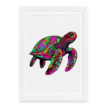 Tortue marine - Affiche encadrée (27 × 37 cm) - blanc - Devant