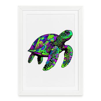 Tortue marine - Affiche encadrée (27 × 37 cm) - blanc - Devant