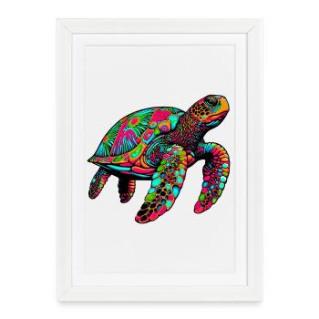 Tortue marine - Affiche encadrée (27 × 37 cm) - blanc - Devant