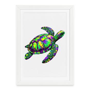 Tortue marine - Affiche encadrée (27 × 37 cm) - blanc - Devant
