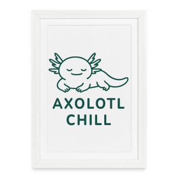Chemise Axolotl – Axolotl chill. Minimal Design - Affiche encadrée (27 × 37 cm) - blanc - Devant