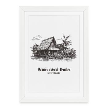 Baan chai thale - Affiche encadrée (27 × 37 cm) - blanc - Devant