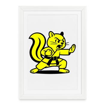 Karate Squirrels! - Framed poster (27 × 37 cm) - white - Front