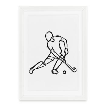 Field hockey players - Framed poster (27 × 37 cm) - white - Front