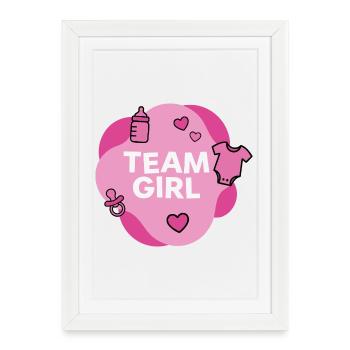 Team Girl Baby Shower Design - Framed poster (27 × 37 cm) - white - Front