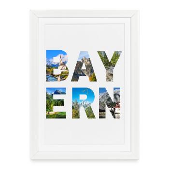 Bavière - Affiche encadrée (27 × 37 cm) - blanc - Devant