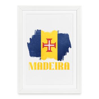 Conception du drapeau de Madère sur le style vintage - Affiche encadrée (27 × 37 cm) - blanc - Devant