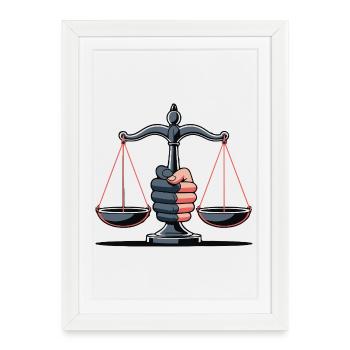 Justice Scales Illustration - Framed poster (27 × 37 cm) - white - Front