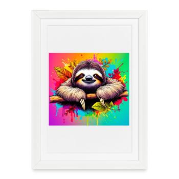paresse - Affiche encadrée (27 × 37 cm) - blanc - Devant