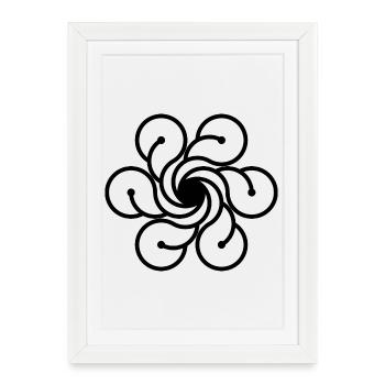 Vortex de fleur cosmique - Affiche encadrée (27 × 37 cm) - blanc - Devant