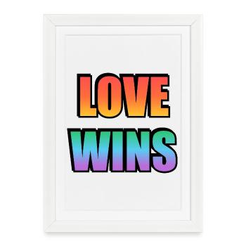 Love Wins Rainbow Gradient - Framed poster (27 × 37 cm) - white - Front