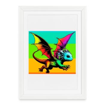 dragon - Framed poster (27 × 37 cm) - white - Front