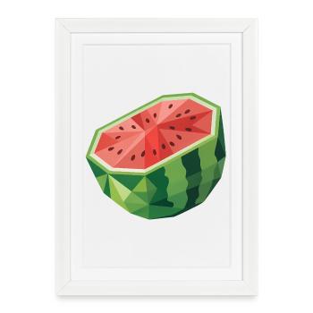 Melon - Cool Fruit Logo - Framed poster (27 × 37 cm) - white - Front