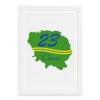 Creuse 23 - Affiche encadrée (27 × 37 cm) - blanc - Devant
