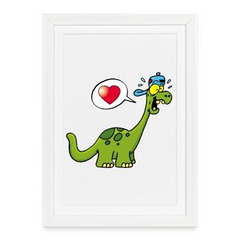 Cute Dinosaur Lovers - Framed poster (27 × 37 cm) - white - Front