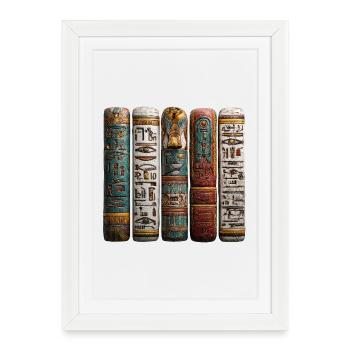 Reading hieroglyphic stelae is a science - Framed poster (27 × 37 cm) - white - Front