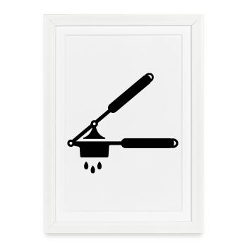 Presse-ail ou presse à spaetzle - Affiche encadrée (27 × 37 cm) - blanc - Devant