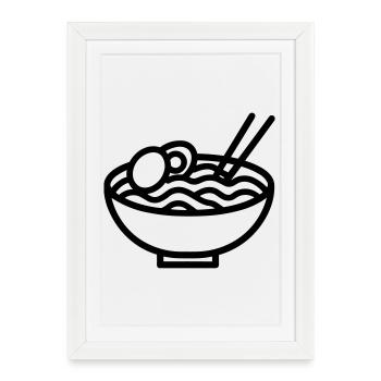 ramen - Affiche encadrée (27 × 37 cm) - blanc - Devant