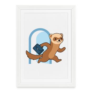 Sprint de furet à travers l’arche - Affiche encadrée (27 × 37 cm) - blanc - Devant