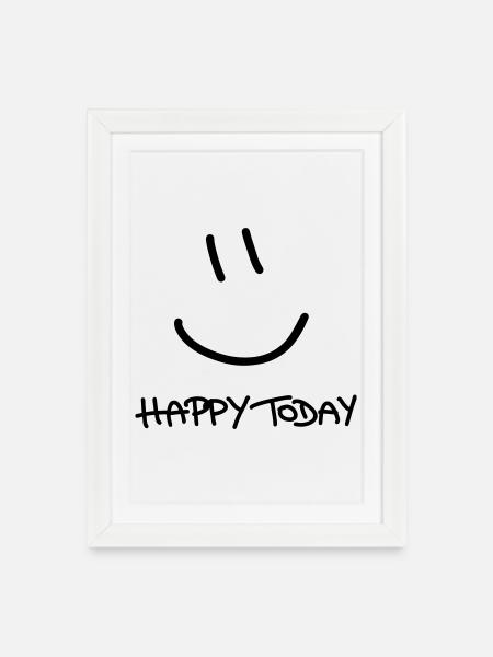 Happy Today - Framed poster (27 × 37 cm) - white