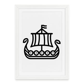 viking - Affiche encadrée (27 × 37 cm) - blanc - Devant