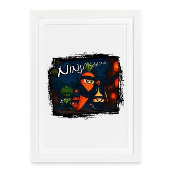 Carrot Ninja - Framed poster (27 × 37 cm) - white - Front
