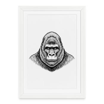 Gorille - Affiche encadrée (27 × 37 cm) - blanc - Devant