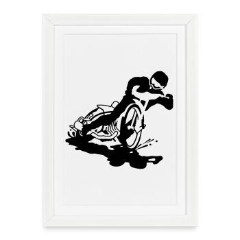 Motocross - Affiche encadrée (27 × 37 cm) - blanc - Devant